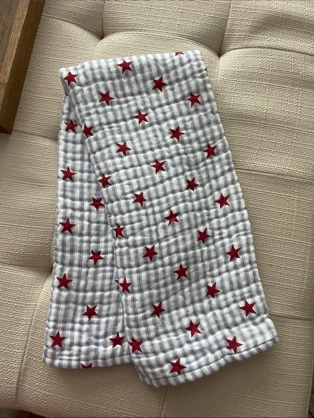 Tommy Bahama Blue & White Striped with star tea towel